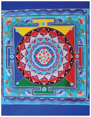 Sri Yantra bleu